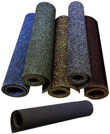 American Floor Mats 1/4in (7mm) Thick 10% Mocha 4' x 17' Heavy Duty Rubber Rolls, Protective Exercise Mats, Home Gym Rubber Flooring