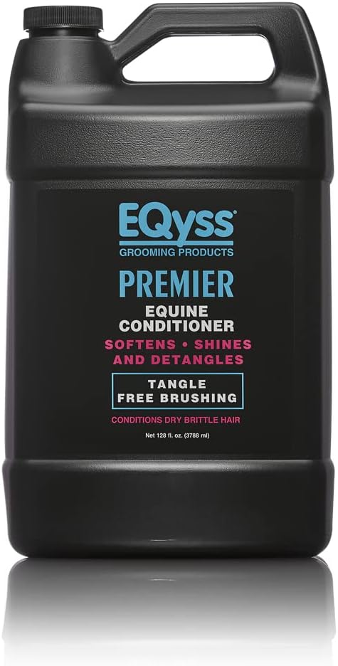 EQyss Premier Equine Conditioner - Moisturize Skin, Detangle Horse's Mane, Tail, & Coat, Add Shine, Tangle-Free Brushing, Minimize Flyaways (128 oz)