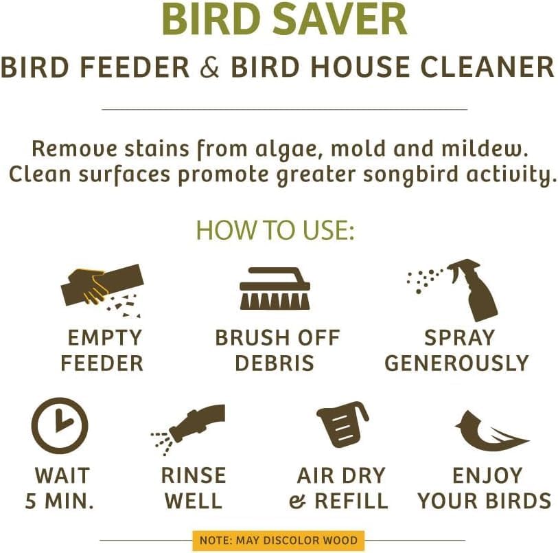 Birds Choice Bird Feeder, Bird House, and Bird Bath Cleaner, 32 oz. – Safe for Birds, Keep Your Birdhouse and Feeders Clean for Greater Bird Activity