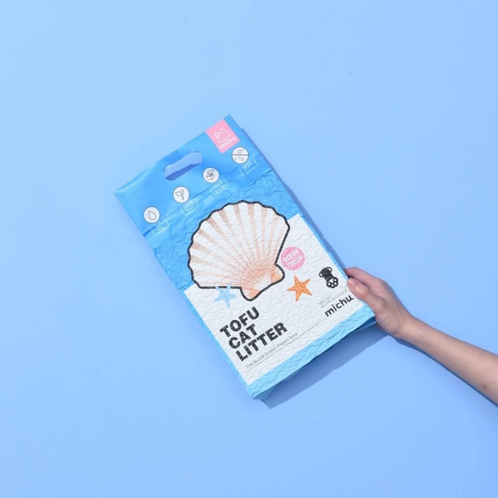 Tofu Cat Litter Natural Clumping Tofu Cat Litter, Fast Clumping and Easily Scoop-able 5.5lb/88oz 5 Scents - Ocean Fresh, 3 Pack