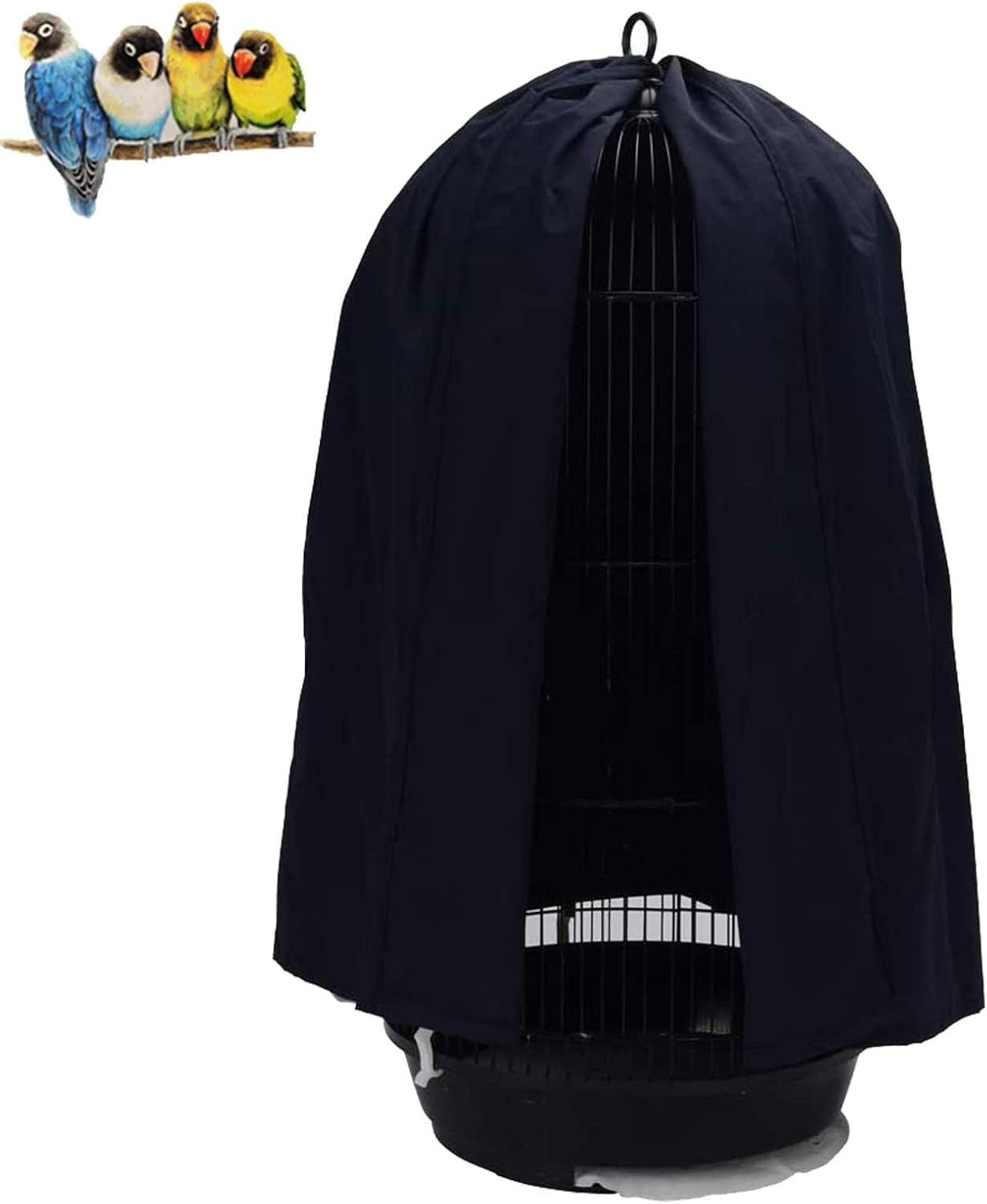 QBLEEV Round Parrot Birdcage Cover Pet Universal Blackout Cage Cover Shade Windproof Light-Proof Sleep Reduces Distractions Night Accessories Cloth Without Cage