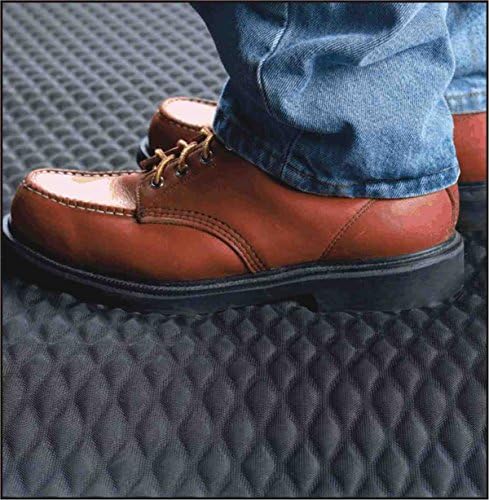 American Floor Mats Hog Heaven 5/8 inch Black & Yellow Border 2' x 5' Nitrile Backed Anti-Fatigue Comfort Mat