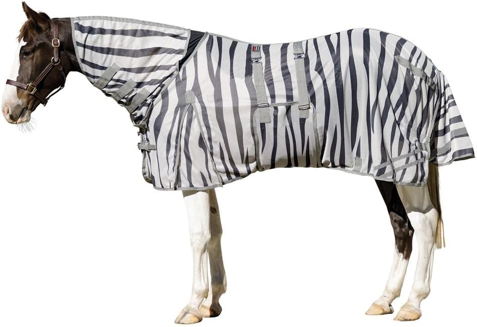 Schneiders Soft Interlock Mesh II Zebra Horse Fly Sheets | Striking Zebra Pattern for Fly Deterrence & Superior UV Protection