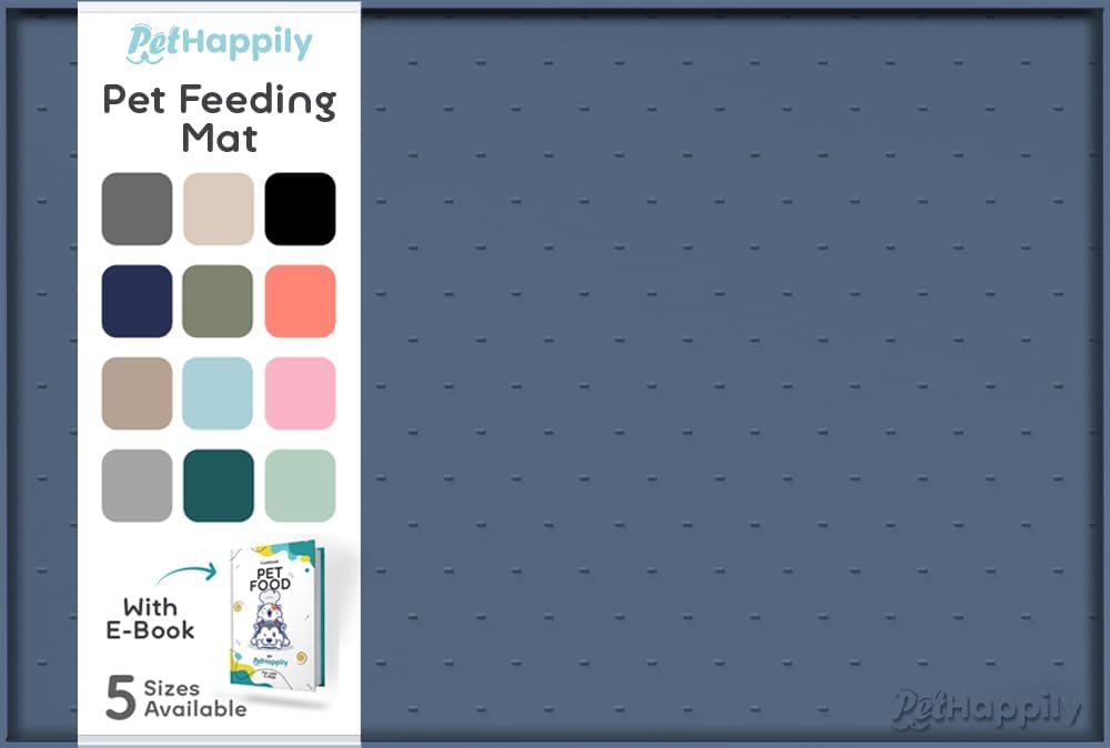 Dog Food Mat - 24x15 Raised Edges Dogs Mat for Food and Water Prevent Spill, Waterproof Cat Food Mats Protect Floors, Easy Clean Dog Bowl Mats for Food and Water, Silicone Pet Feeding Placemats