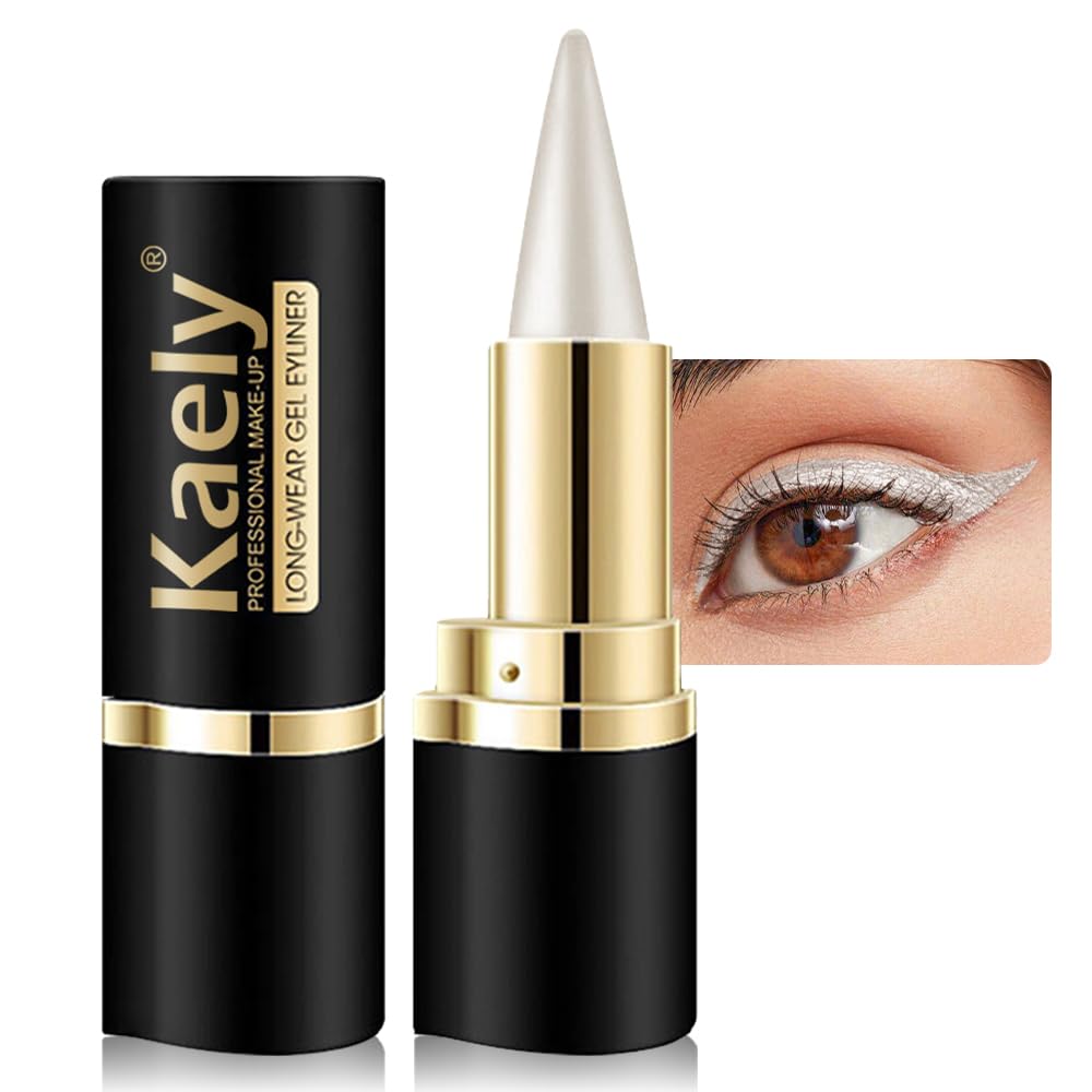 evpct 1Pcs Silver Gel Eyeliner Pencil Eye Black Face Paint Stick Makeup Set Waterproof Matte Cream Crayon Eyeliner Pencil Set Cat Eye Liners Eyeshadow Guide delineador de ojos contra el agua