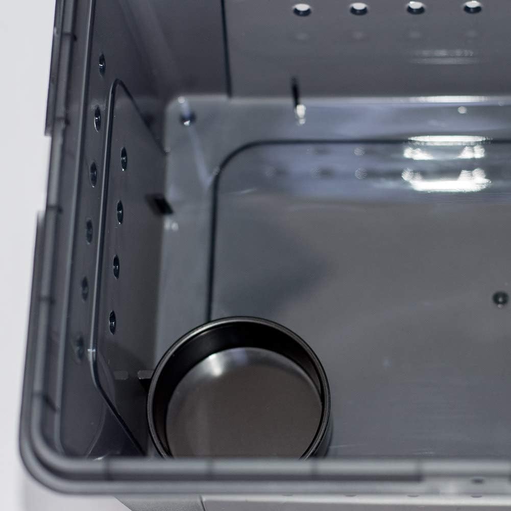 OMEM Portable Reptile Terrarium Habitat for Mini Pet Houses Breathable Holes Stackable Container (2PCS-Black-M)