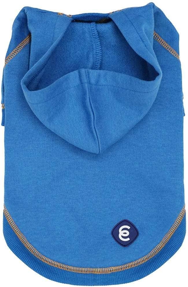 Blueberry Pet Essentials Hoodie – 18″ Cotton‑Blend Sweatshirt with Hood, Alaskan Blue, Machine‑Washable Dog Jersey