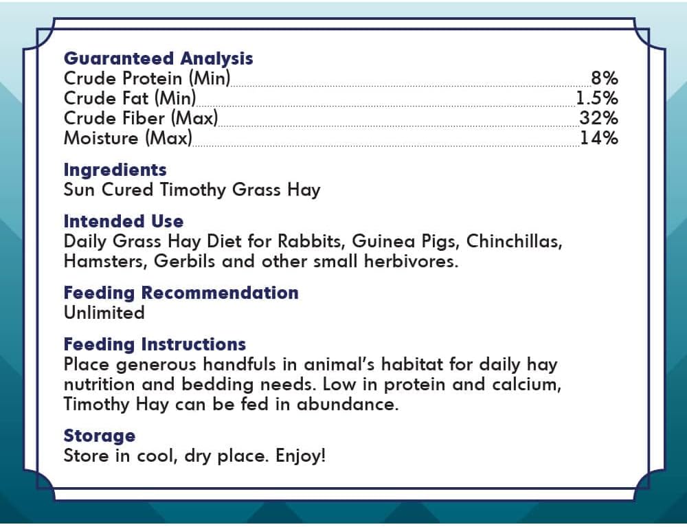 Grandpa's Best Timothy Hay Mini Bale, 10 Lbs (Packaging may vary),Brown