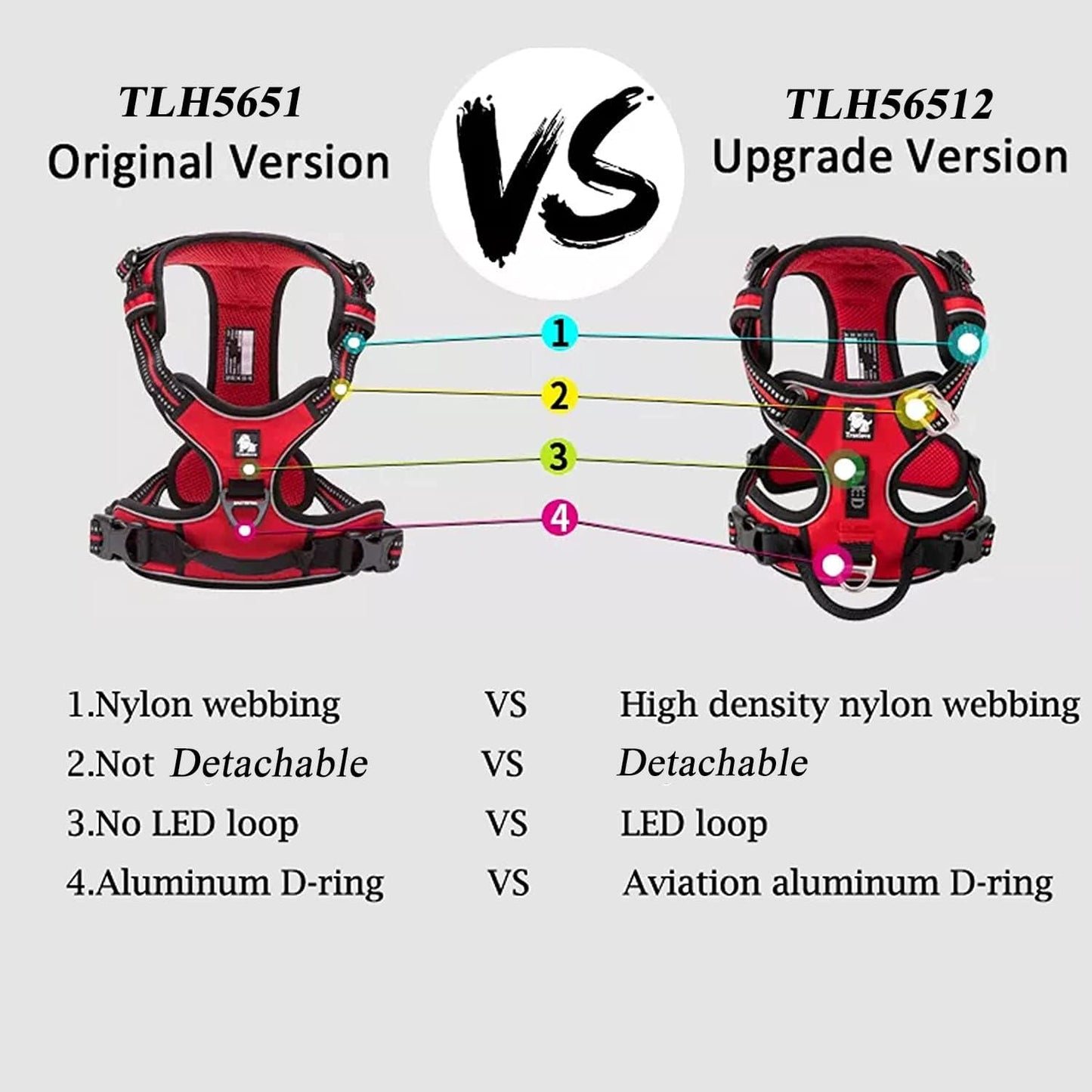 TRUE LOVE Dog Harness No Pull Nylon Reflective Pet Harness Adjustable Comfortable Control Step-in Brilliant Colors Truelove TLH56512 Orange