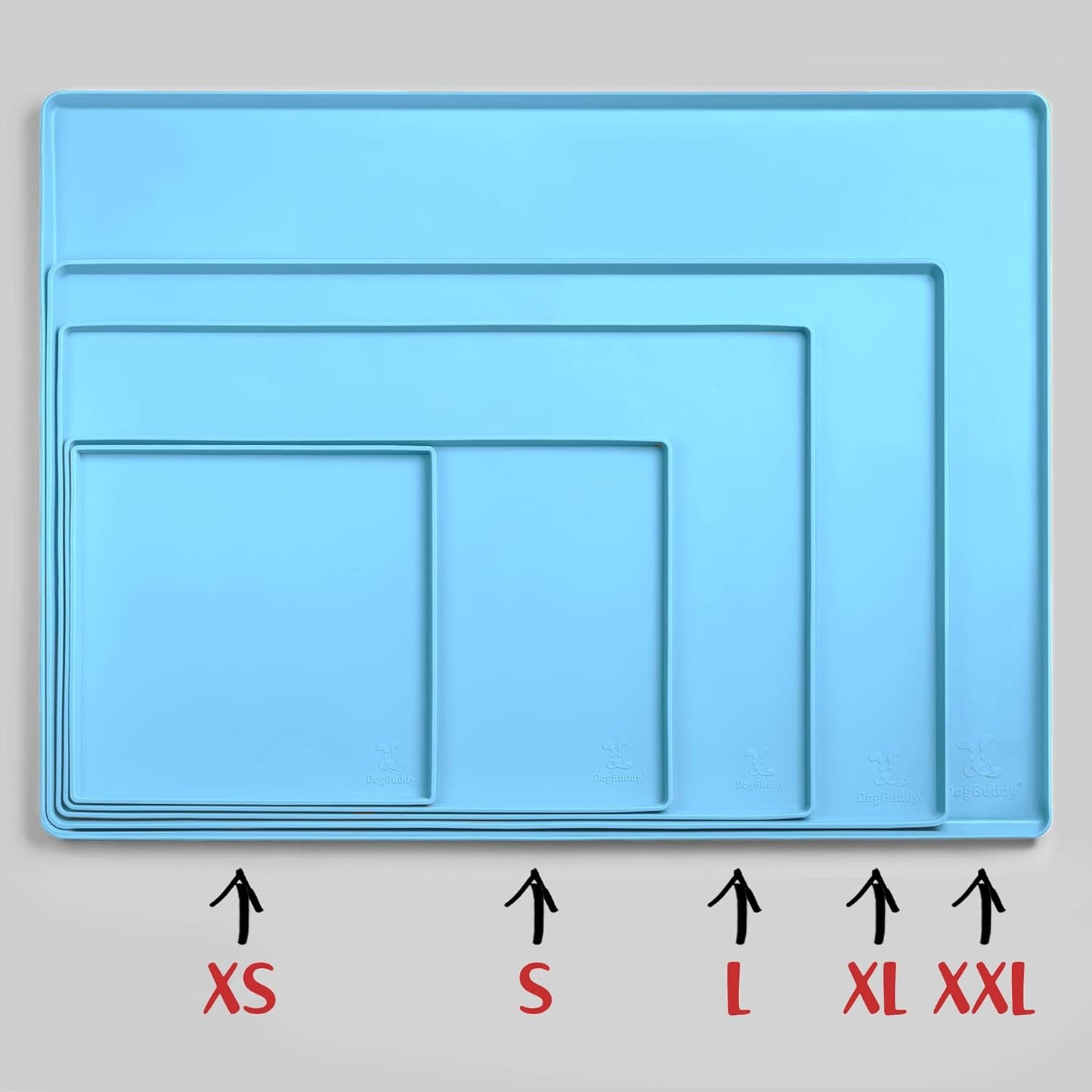 DogBuddy Dog Food Mat – Waterproof Dog Bowl Mat for Food and Water, Silicone Pet Feeding Mats for Floors, Non-Slip Placemat with High Edges for Dogs Bowls, Puppy Essentials (Large: 24"x16", Maya)