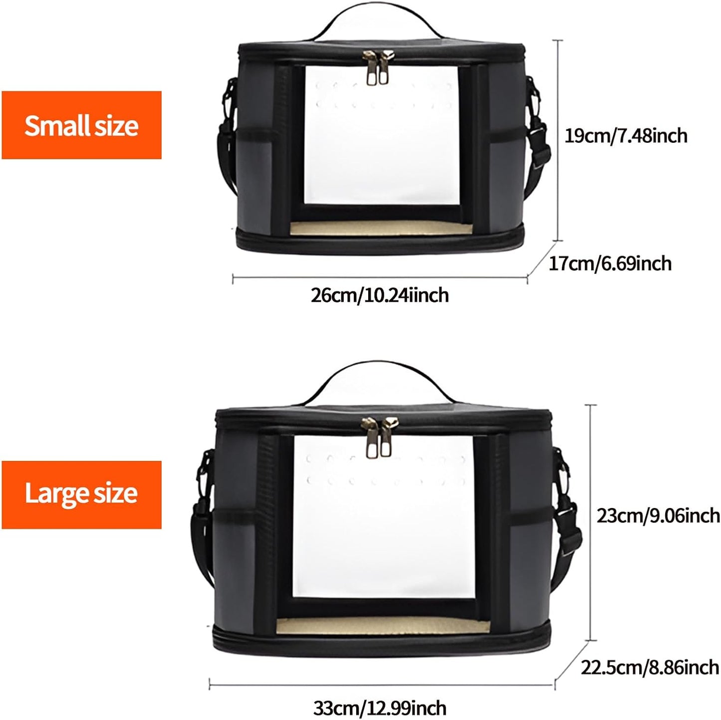 Bird Travel Carrierm, Small Bird Travel Backpack Carrier Cage with Tray and Breathable Clear Window, for Parakeet Cockatiel Budgies, for Camping Hiking (Small-Pink)