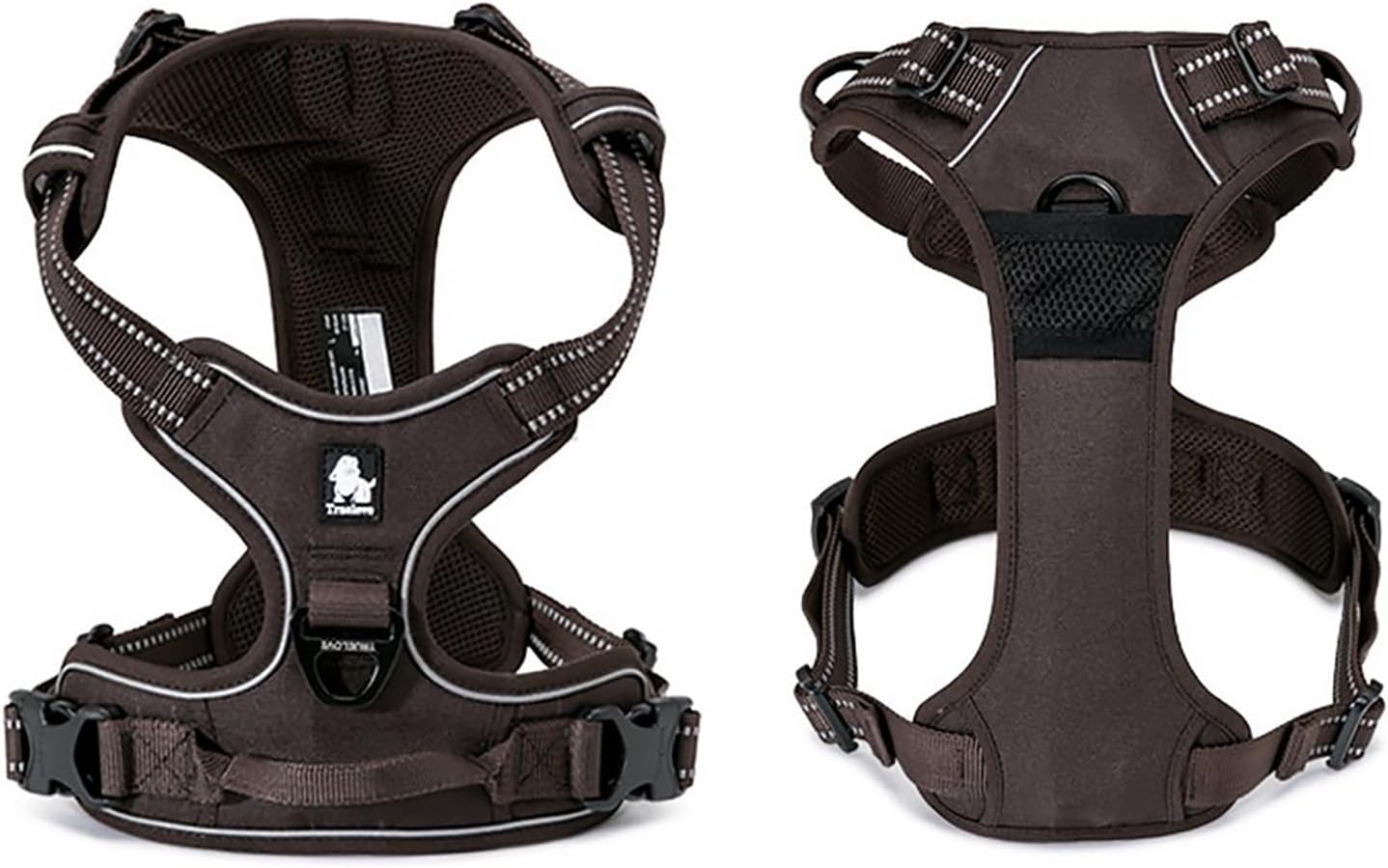 TRUE LOVE Adjustable No-Pull Dog Harness Reflective Pup Vest Harnesses Comfortable Control Brilliant Colors Truelove TLH5651(Brown,S)