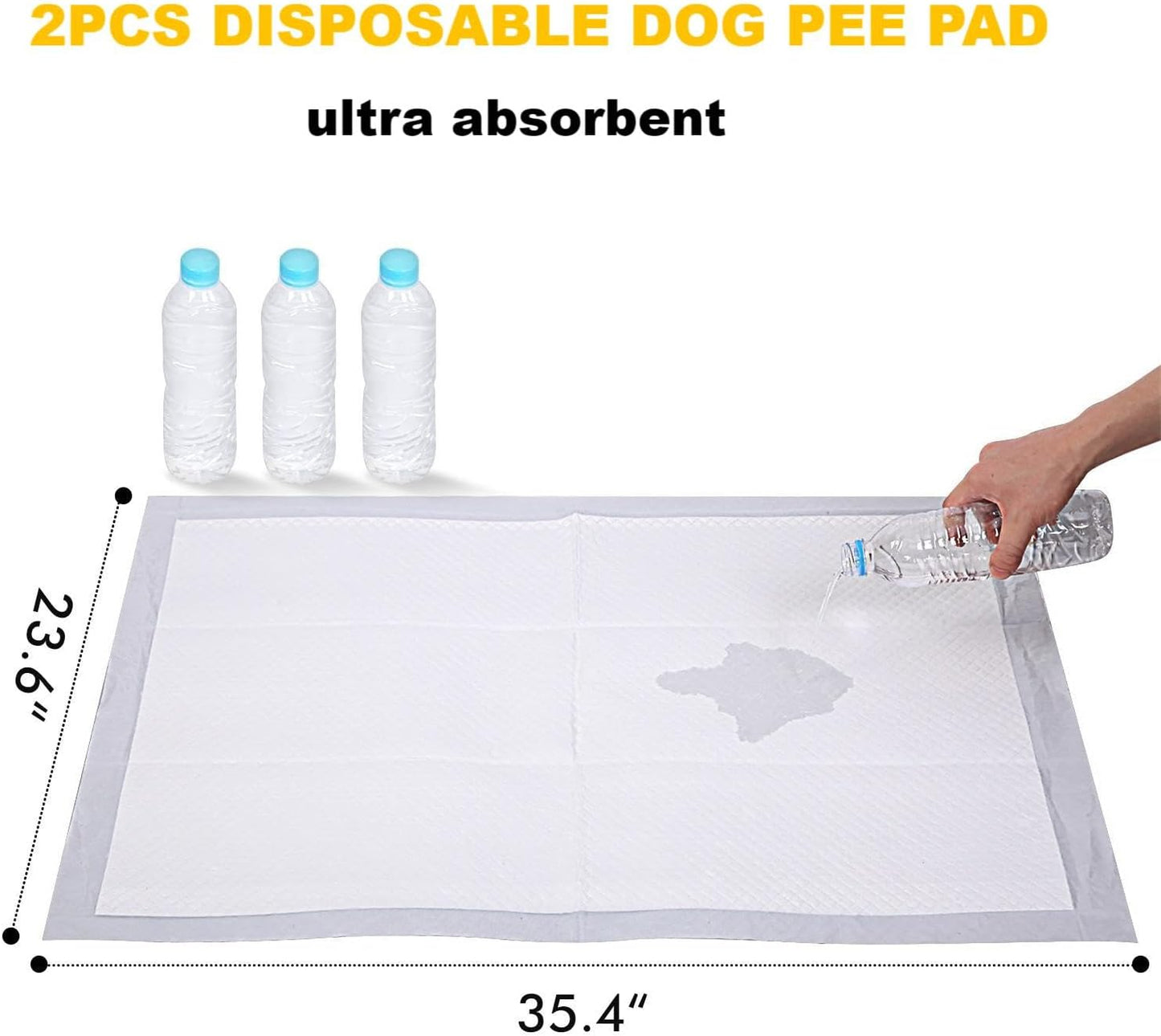 MEEXPAWS Dog Grass Pad with Tray Medium, Artificial Grass Pad for Dog Potty with Tray New Generation Instant-Penetration, Dog Litter Box for Balcony, Dog Potty Grass Hemmed Edge, Disposable Pee Pad