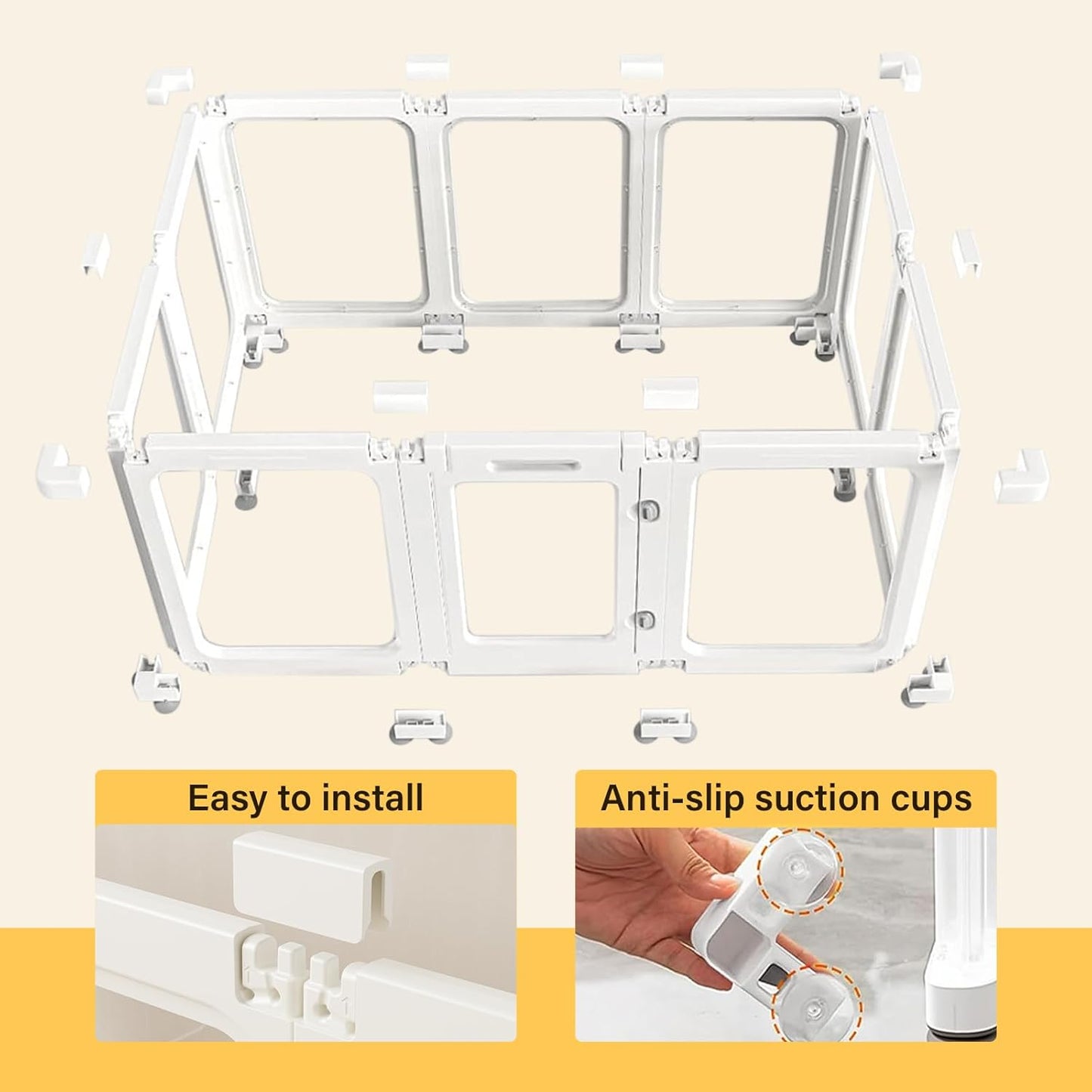 Acrylic Dog PlayPen, Clear Dog Play Pen for Puppy Cat Rabbit, Easy Assemble Pen, Preferable Small Cage, 23.6" H, 10Pcs