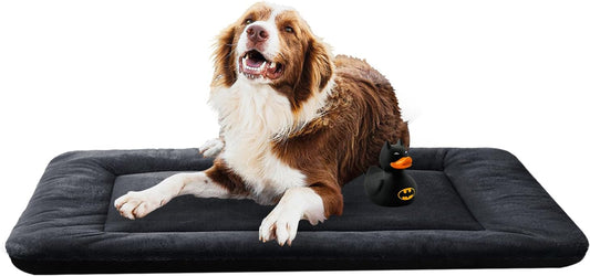 Dog Beds Crate Pad for Extra Large Dogs Ultra Soft Dog Crate Bed Washable & Anti-Slip Kennel Pad for Dogs Cozy Sleeping Mat,Dark Gray 48inch
