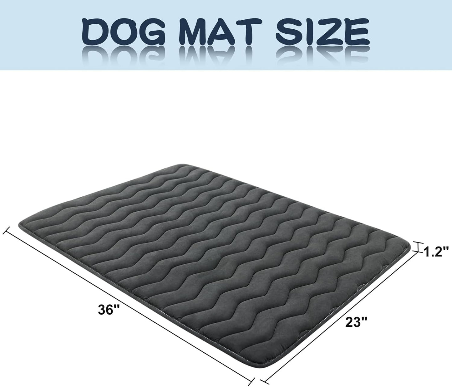 Bubble bear Dog Crate Mat - Upgraded Thick, Ultra Soft, Washable & Anti-Slip Kennel Pad for Small/Medium/Large Dogs, Dark-Hued to Hide Stains (36"x23")