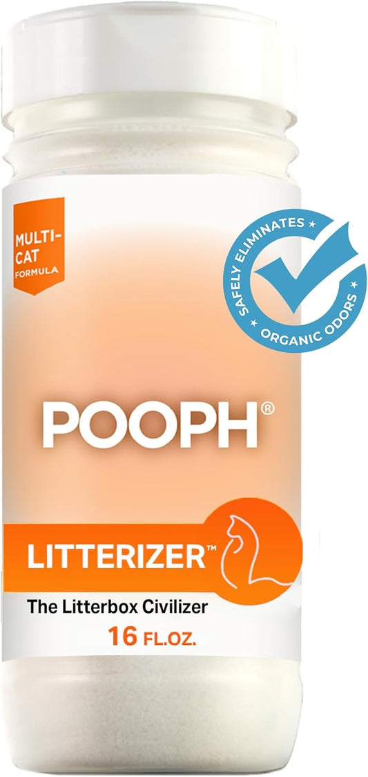 POOPH LITTERIZER – Litter Box Deodorizer – Eliminates Odors Instantly – Helps Reduce Litter Use – Safe & Fragrance-Free – 1 Bottle