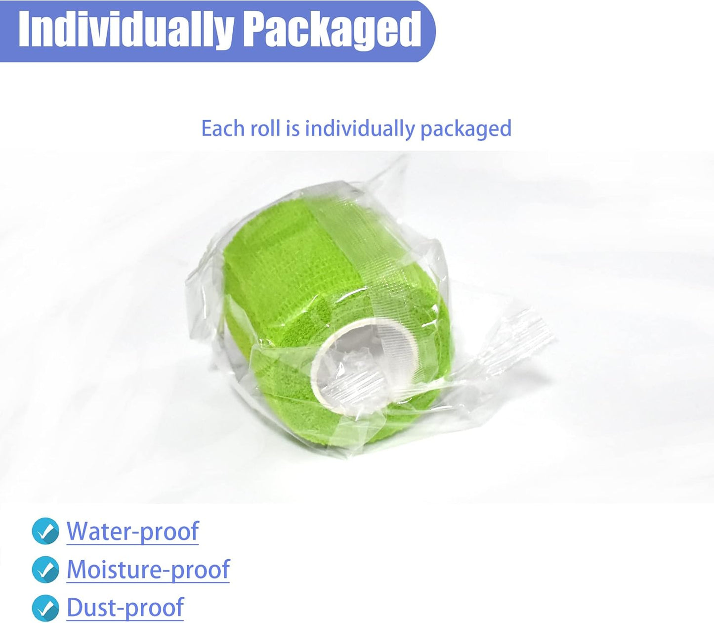 9 Pack 2" x 5 Yards Self Adhesive Bandage Wrap Self Stick Wrap for Ankle, Wrist, Finger, Sports, Breathable Cohesive Vet Tape for Pets (Grass Green)