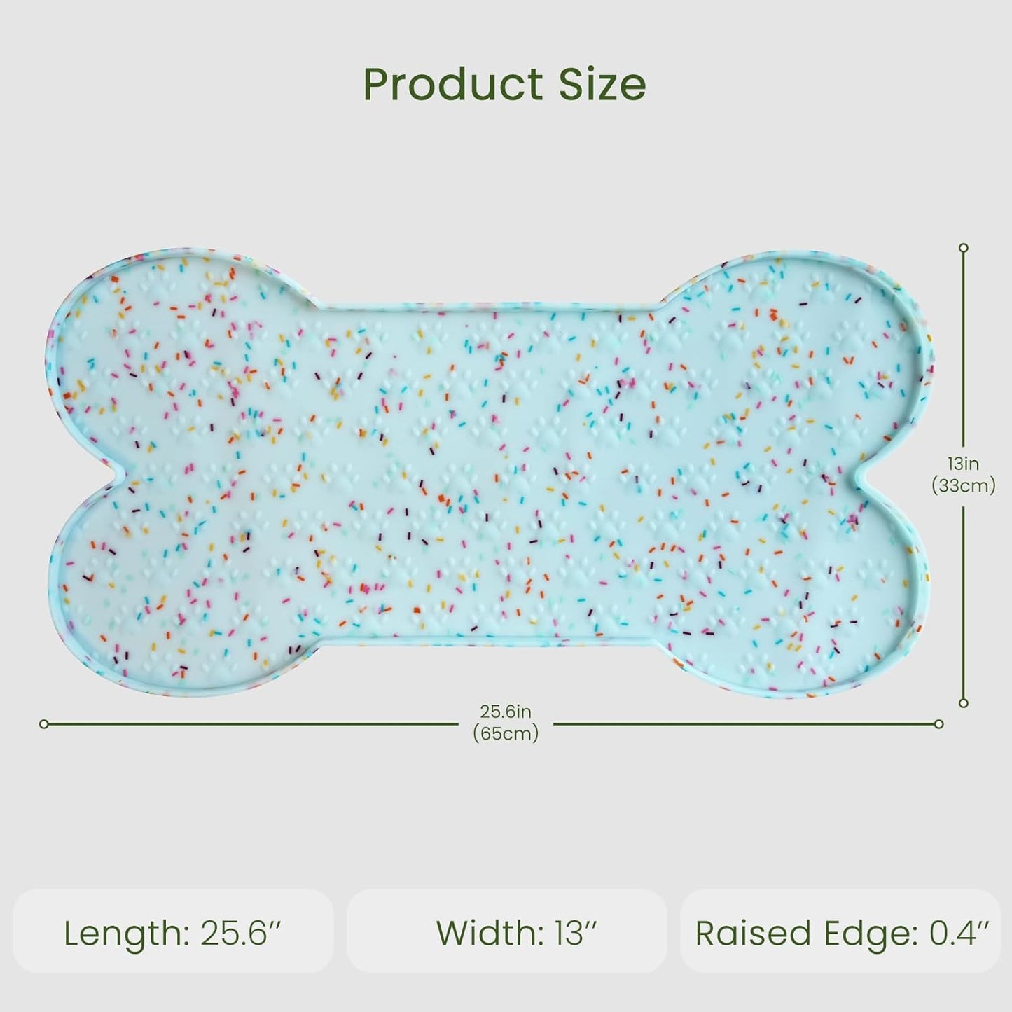 Dog Food Mat Anti-Slip Silicone Dog Bowl Mat Thicker Pet Placemat Waterproof Cat Feeder Pad with Raised Edge Puppy Kitten Feeding Mats Suitable Small Medium-Sized Dogs Cats Eating Tray