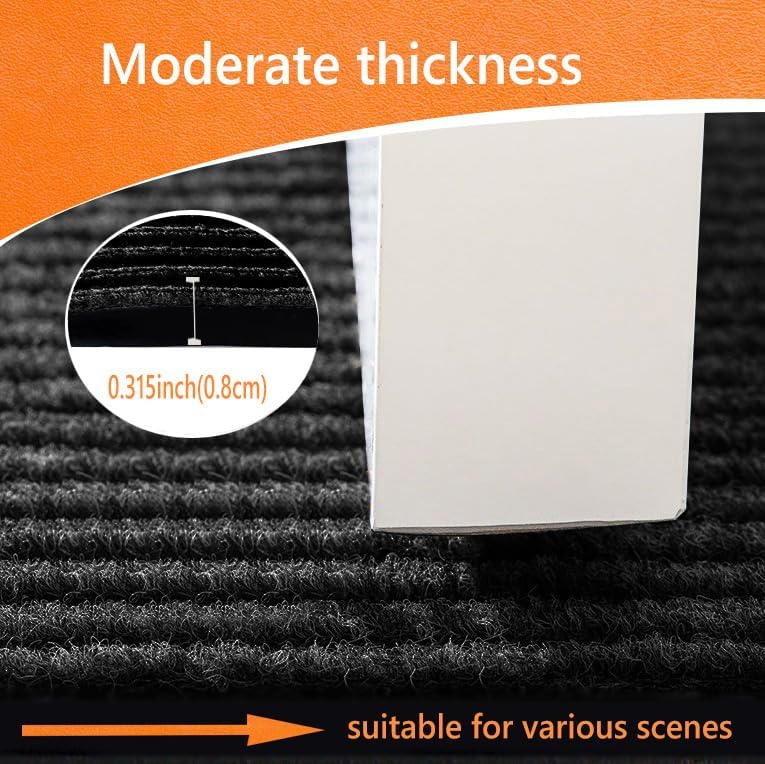 Door Floor Mat Commercial Grade Large Size 3' x 5'Heavy Duty Tough Entry Collection Slip Skid Entrance Mat with Rubber Backing Low Profile and Easy to Clean Indoor Outdoor Rug