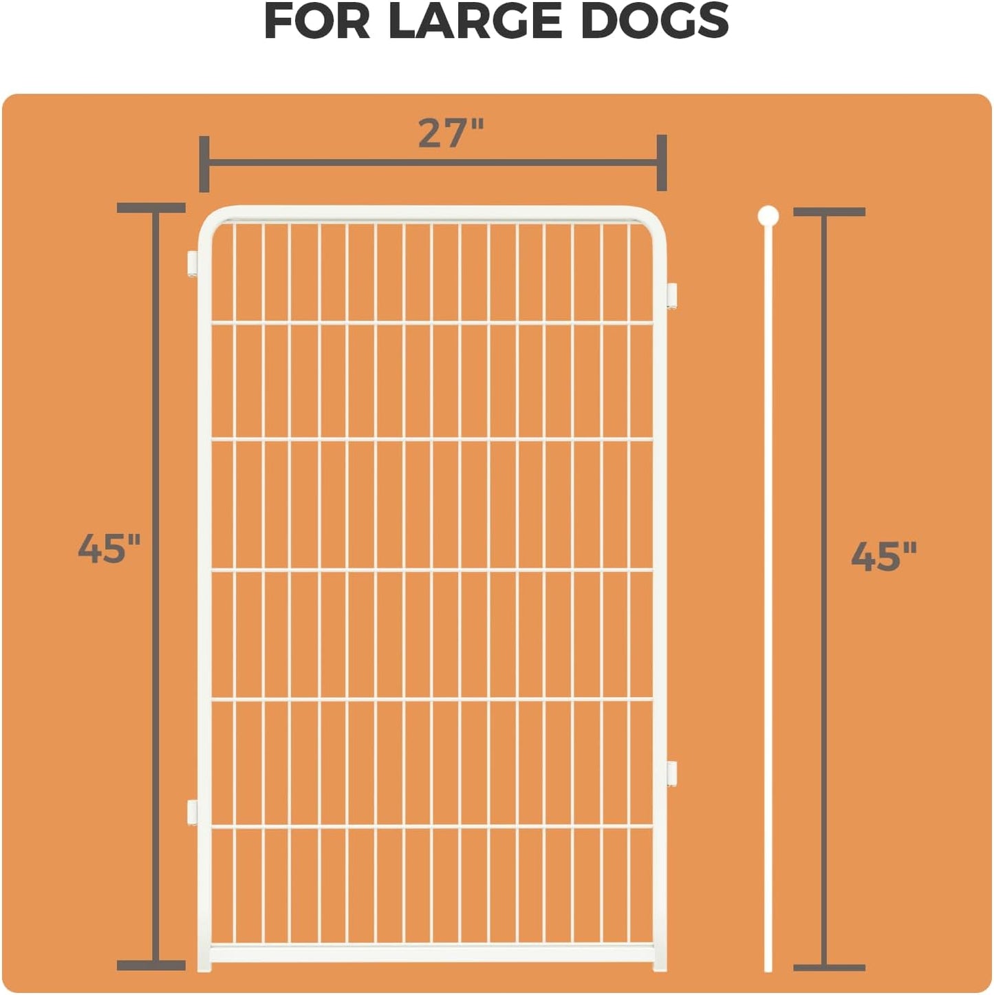 FXW Homeplus Unleashed Indoor Dog Playpen - Stress-Free and Safe Play, Heavy Duty 45 Inch 4 Wire Panels Dog Pen for Large Dogs, White│Patented