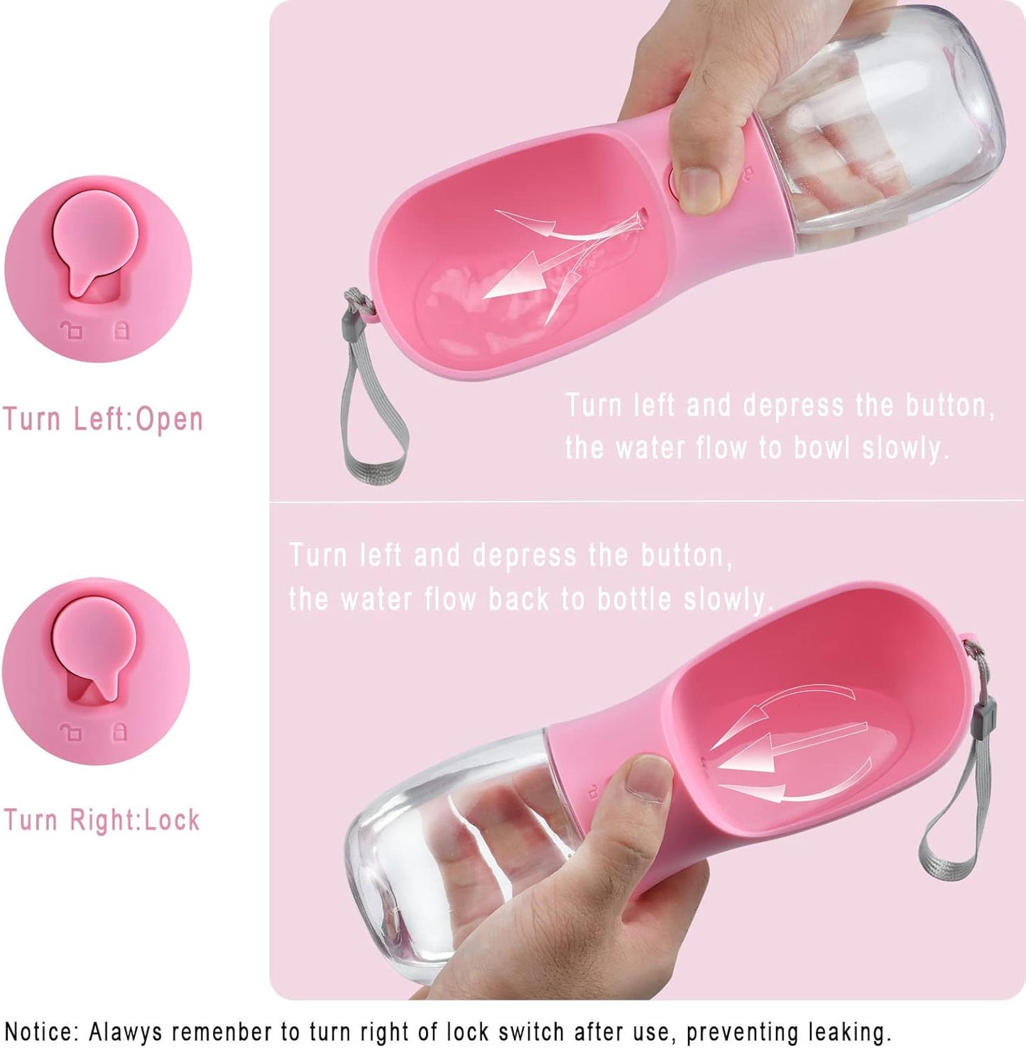 Dog Water Bottle with Food Container, Travel Puppy Water Bowl, Portable Pet Dispenser, Dog Stuff Accessories Items, Puppy Essentials Necessities for Yorkie Chihuahua Cat Walking and Hiking