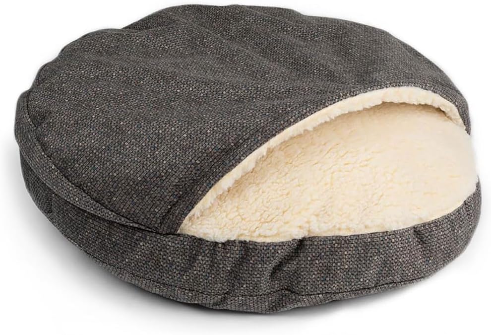 Snoozer Luxury Microsuede Cozy Cave Pet Bed, Show Dog Collection, Large, Merlin Pewter