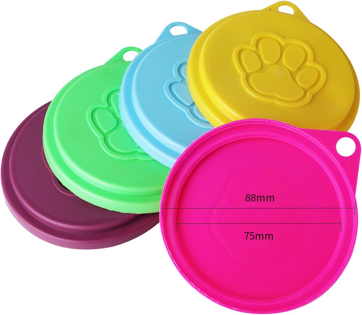 JIAKAI 5 PCS Pet Dog Cat Food Can Cover Pet self-Sealing，Reusable pet Food lids, Environmentally Friendly（Color Random）