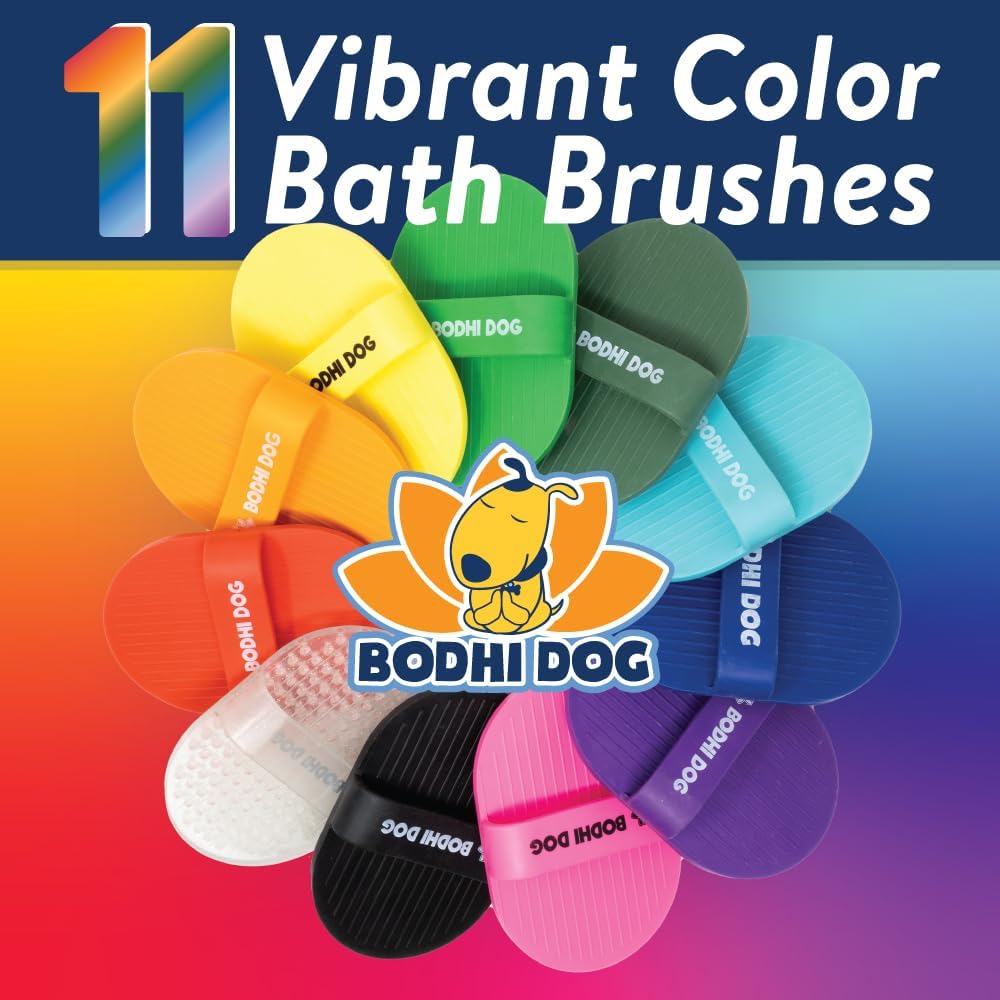 Bodhi Dog Shampoo Brush - Pet Grooming & Bath Supplies for Dogs and Cats - Bath Brush for Long & Short Hair - Premium Scrubber for Shower, Bathing & Massage (Two Pack, Purple)