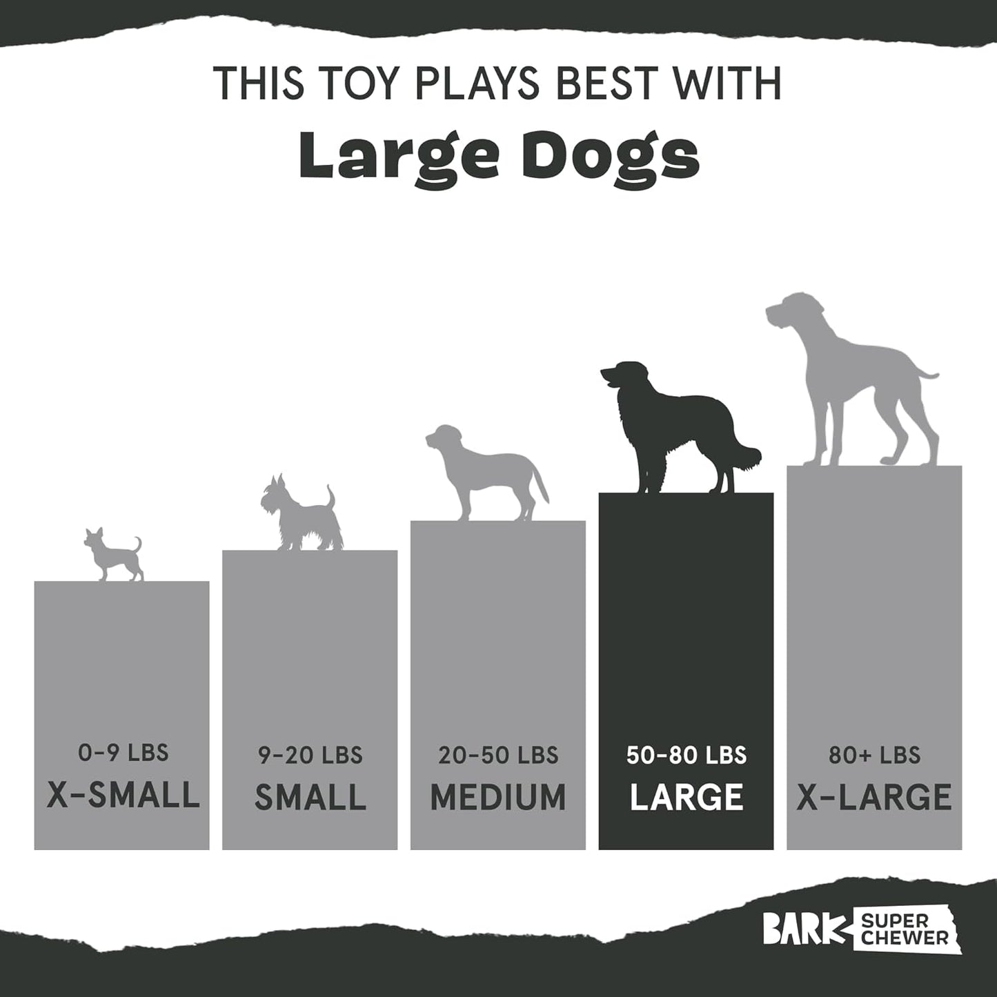 Barkbox Hambone Super Chewer Tough Dog Chew Toy for Aggressive Chewers, Plush Cover with Rubber Core - 2 Toys in 1 – Two Layer Treat Dispensing Dog Toy for Large Dogs