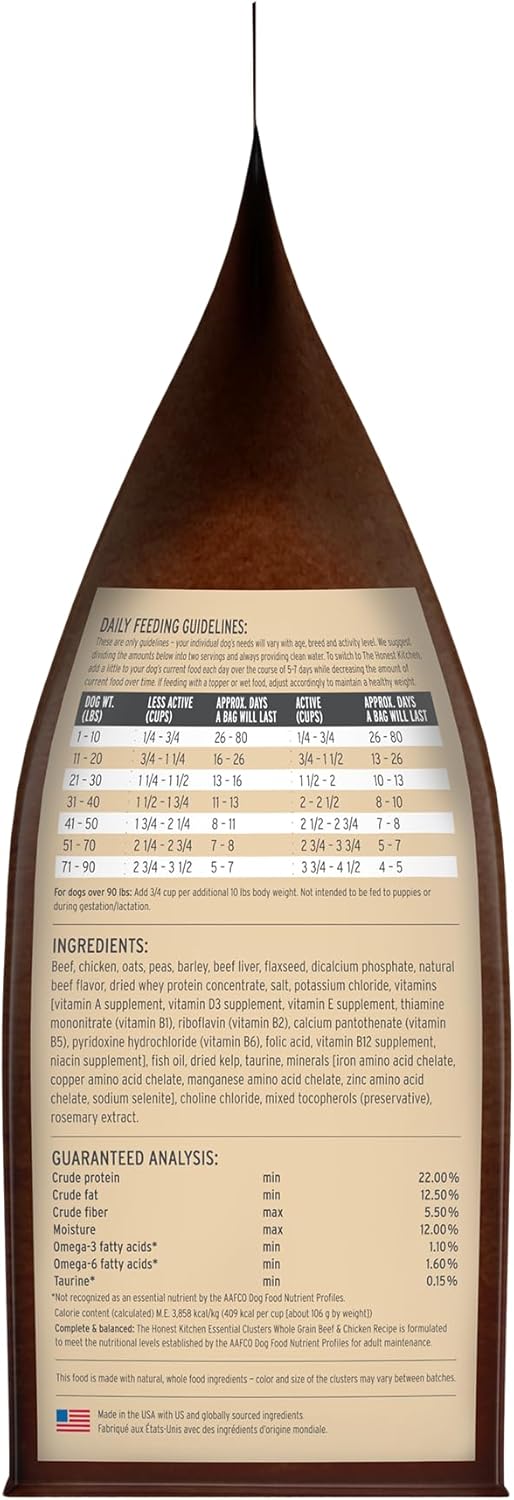 The Honest Kitchen Essential Clusters Dog Whole Grain Beef & Chicken 5 lb Bag