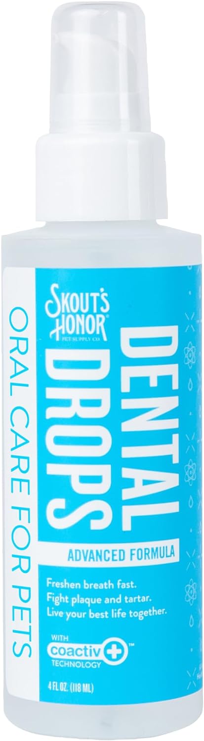 SKOUT'S HONOR Advanced Dental Drops - Fights Plaque and Tartar, Freshens Breath Fast, No Brushing Required, 4oz