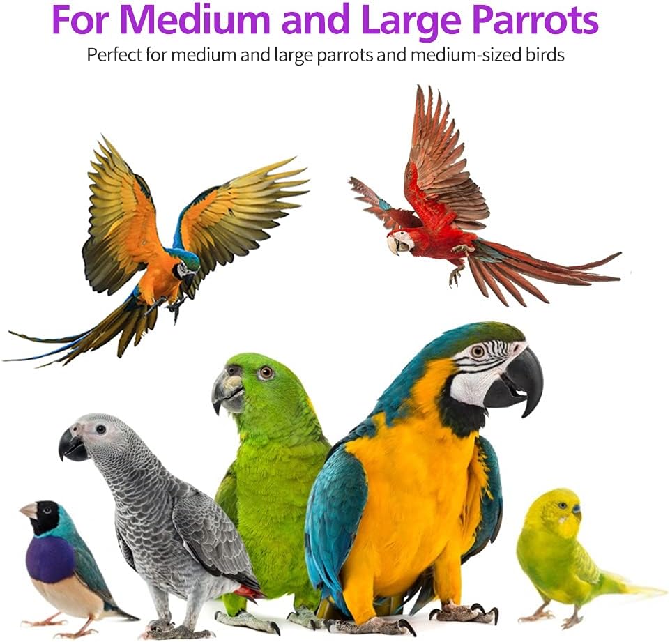 RUBY.Q 2 Pack Large Parrot Toy, 20in Bird Parrot Toy, Multicolored Natural Wooden Bird Chewing Toys for Large Macaws, African Grey and a Variety of Amazon Parrots (2 Pack)
