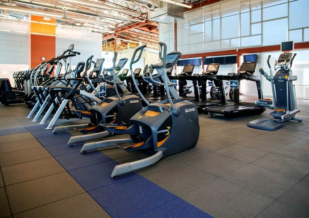 American Floor Mats - Extreme Rubber Gym Tiles - 1 Inch Thick Colorful Rubber Gym Mats - Superior Shock and Sound Absorbing Mats - 10% Gold - 2' x 2' Single Mat (Covers 4 Sq Ft)