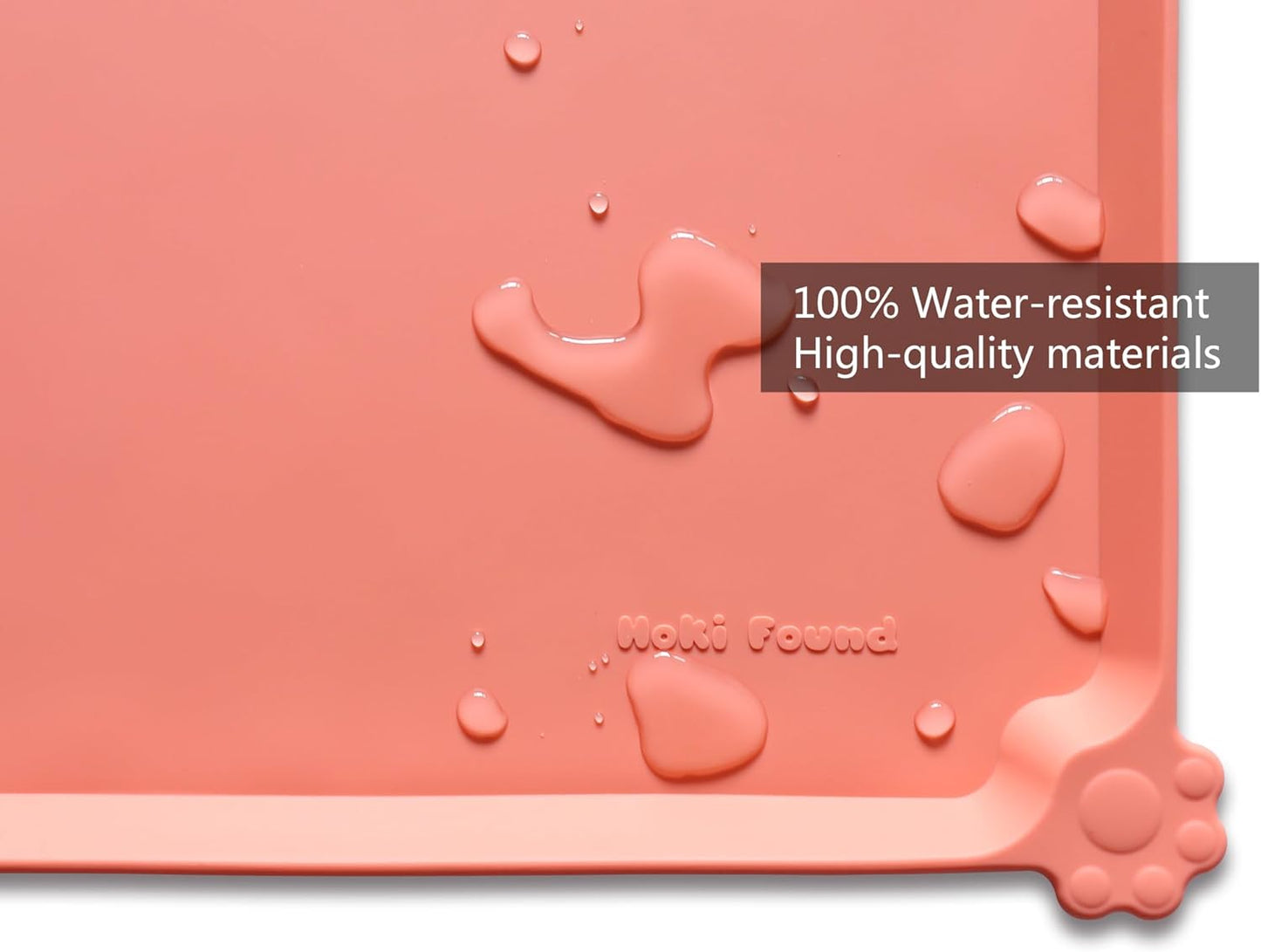 Hoki Found -Waterproof Pet Feeding Mats with High Lips - Multiple Size and Colors for Dogs, Cats & Others-BC