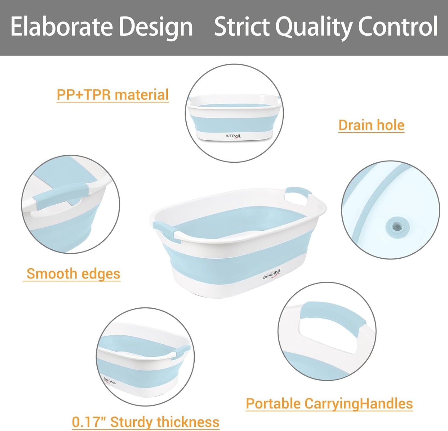 Collapsible Dog Bath Tub for Small Dogs & Cats, Portable Puppy Bath Tub with Water Drain Plug, Space Saving Foldable Pet Bathtub for Indoor & Outdoor Use, Blue