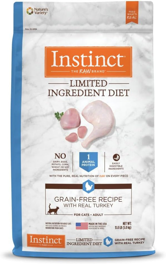Instinct Limited Ingredient Diet, Natural Dry Cat Food, Grain Free Recipe - Real Turkey, 11 lb. Bag