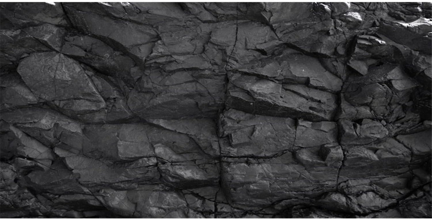 AWERT 30x18 inches Stone Aquarium Background Black Rock Fish Tank Background Rocky Terrarium Background Vinyl