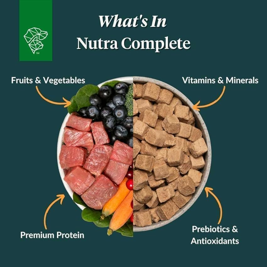 ULTIMATE PET NUTRITION Nutra Complete, 100% Freeze Dried Raw Veterinarian Formulated Dog Food with Antioxidants Prebiotics and Amino Acids (3 Pound (Pack of 4), Chicken)