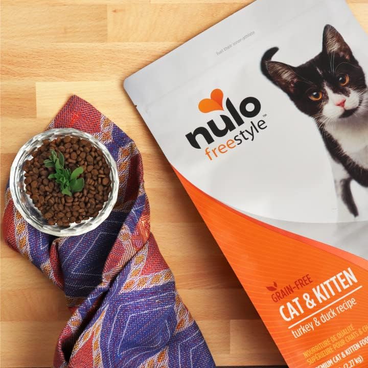 Nulo Freestyle High Protein Cat & Kitten Food, Turkey & Duck Recipe - Natural Grain-Free Dry Cat Food with Omega Fatty Acids & Probiotics, 4 lb Bag