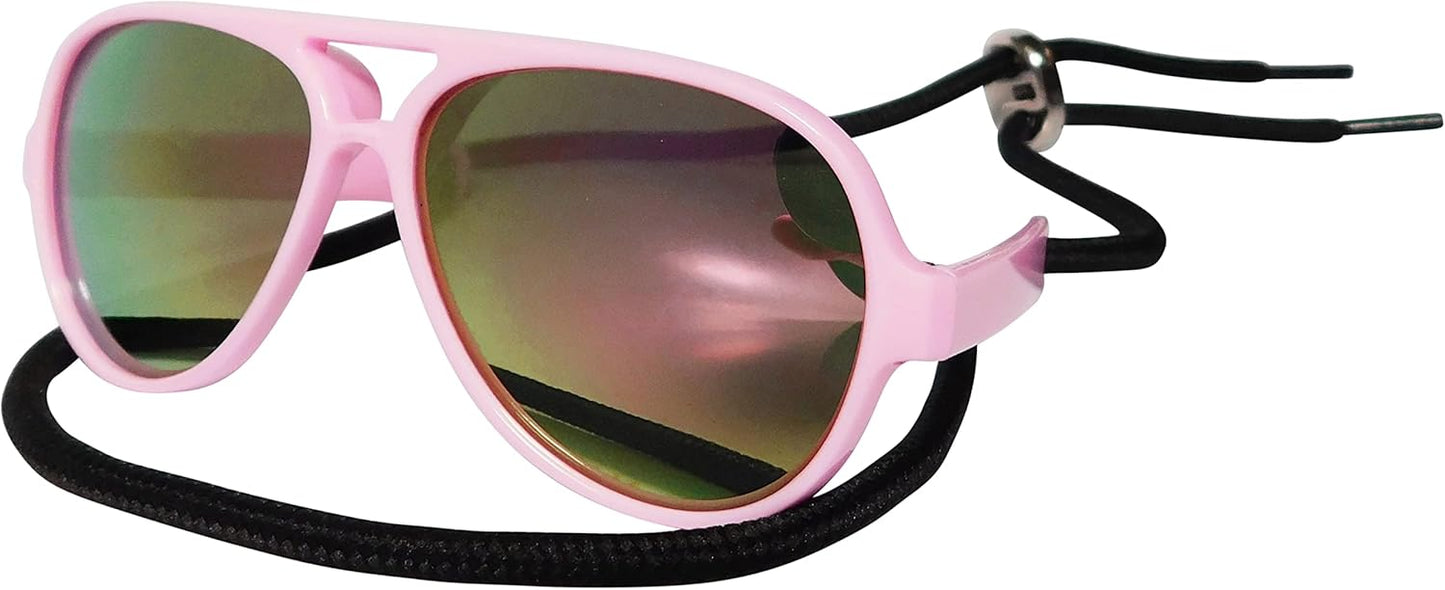 G029 Dog Cat Pet Aviator Sunglasses Glasses for Small Breeds up to 15lbs (Pink-Pink Mirror)