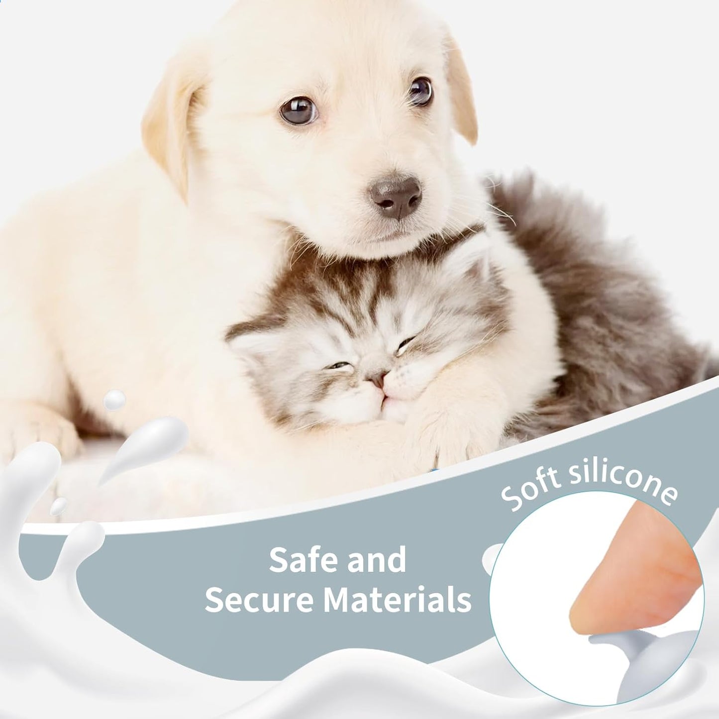 5Pack Kitten Bottle for Nursing Puppy Milk Kitten Bottles Feeding Kit Silicone Nipple for Newborn Pets Kittens, Puppy,Squirrel (Grey)