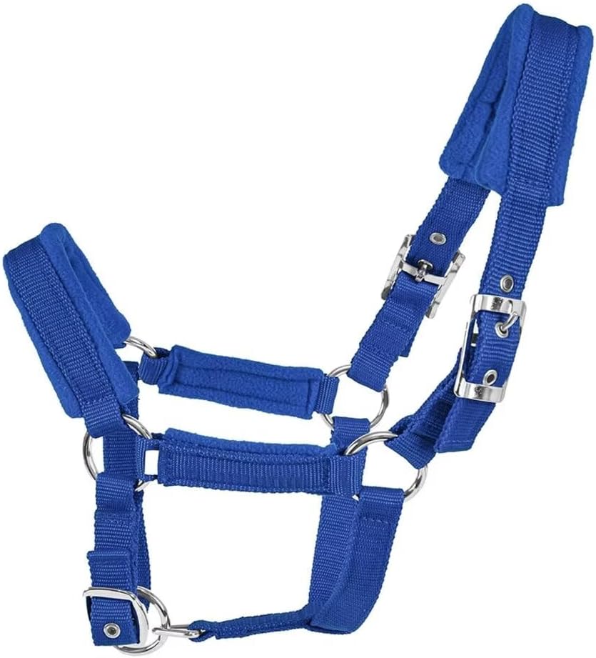Horse Halter with Wool Lining, Adjustable Halter for Horses Satin Hardware to Prevent Friction, Breakaway Halters for Horses,Perfect for Traction and Performance