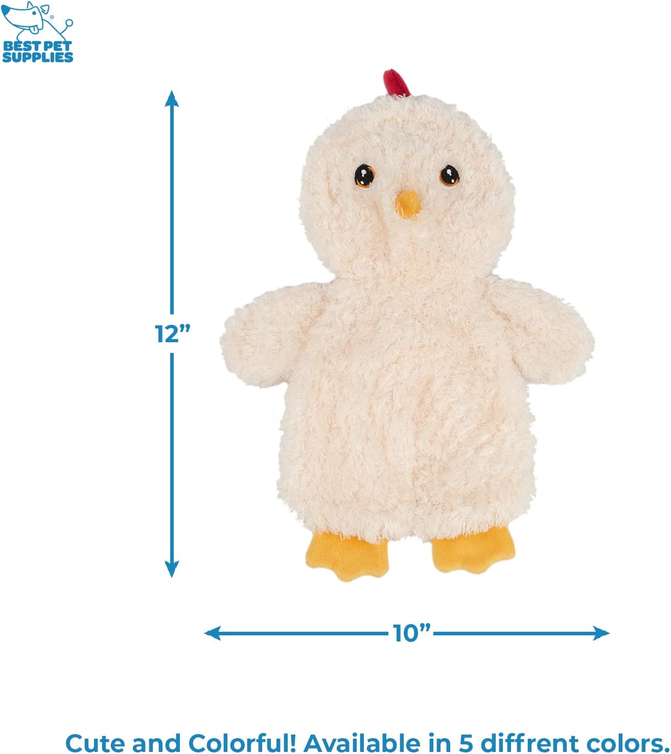 Best Pet Supplies Interactive Squeaky Dog Chew Toy, Ideal Dog Toys for Chewers, Small, Medium & Large Dogs, and Fetch Lovers - Crinkle Chicken (Cream), Large