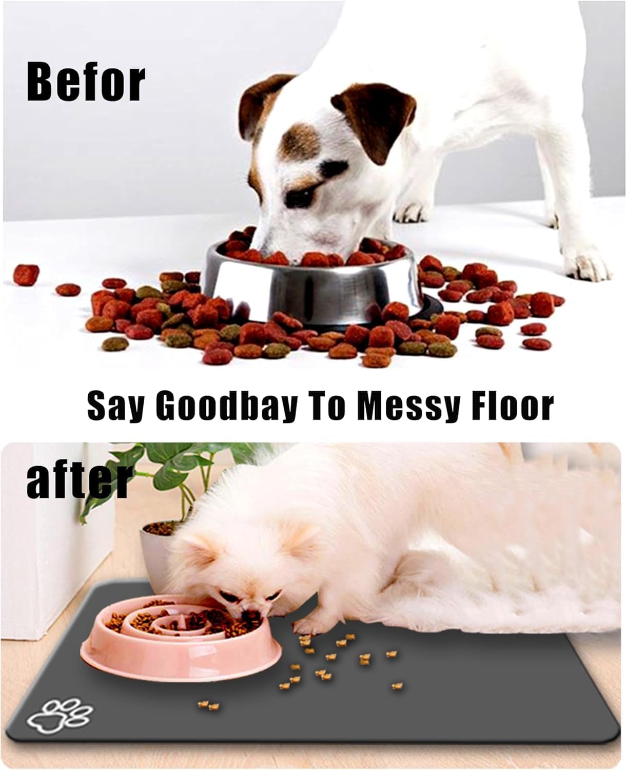 Large Boho Dog Cat Food Mats for Floors, Absorbent Dog Bowl Mat for Food and Water Dispenser Mat, Quick Dry Pet Supplies(Vintage Red, 36'' x 16'')