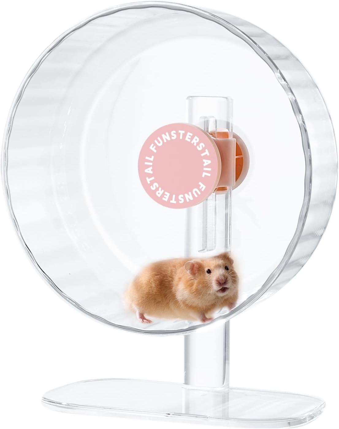 Super Silent Hamster Wheel 8.7 Inch, Magnetic Large Rat Wheel for Chinchilla, Gerbil, Guinea Pig, Cat, Mouse, Sugar Glider and Dwarf, Syrian Hamster Accessories (Peach Pink)