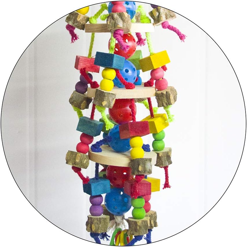 Deloky Large Parrot Toys - Natural Wood Large Bird Chewing Toys Suggested for Macaws cokatoos,African Grey and a Variety of Large Amazon Parrots