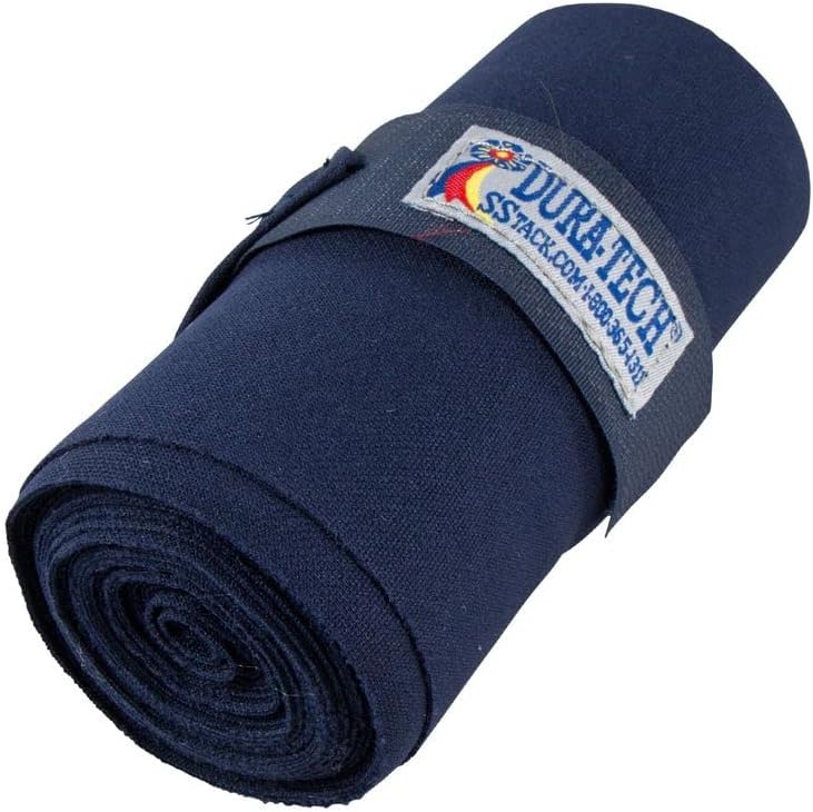 Dura-Tech Standing Wraps for Horses | Color Navy | Optimal Comfort & Support | Ideal for Post-Exercise & Trailering | Right Tension Application | Secure Closure