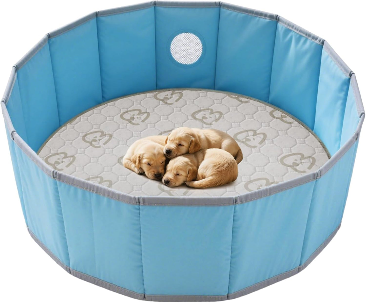 FXW Washable Pee Pads for Dogs, Puppy Pads with Super Absorbent, Specifically Designed for Whelping Box, 39" Round, Khaki, 1 Pack