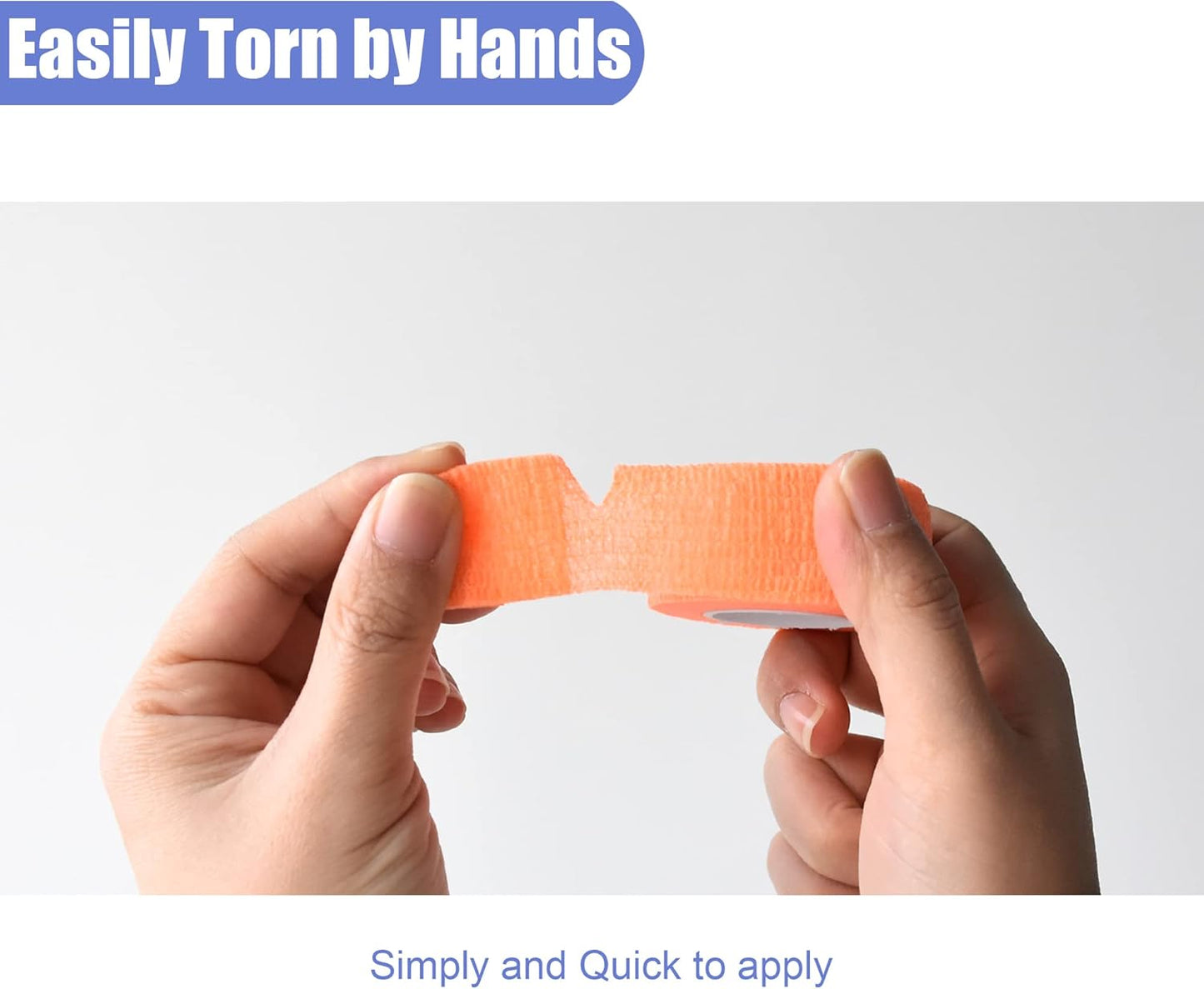 9 Pack 1" x 5 Yards Self Adhesive Bandage Wrap Self Stick Wrap for Ankle, Wrist, Finger, Sports, Breathable Cohesive Vet Tape for Pets (Light Orange)